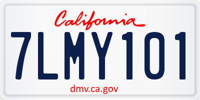 CA license plate 7LMY101