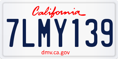 CA license plate 7LMY139