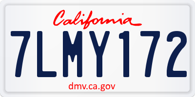 CA license plate 7LMY172