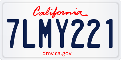 CA license plate 7LMY221