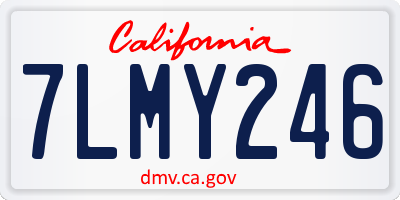 CA license plate 7LMY246
