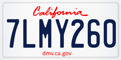 CA license plate 7LMY260