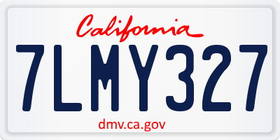 CA license plate 7LMY327