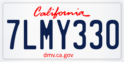CA license plate 7LMY330