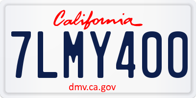 CA license plate 7LMY400