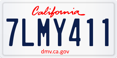 CA license plate 7LMY411