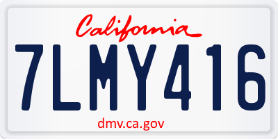 CA license plate 7LMY416