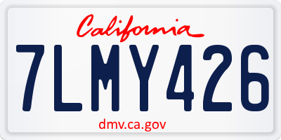 CA license plate 7LMY426