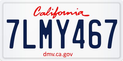 CA license plate 7LMY467