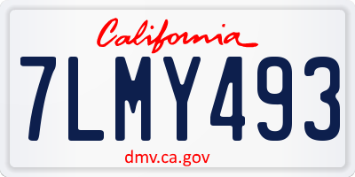 CA license plate 7LMY493