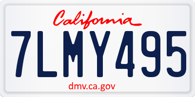 CA license plate 7LMY495