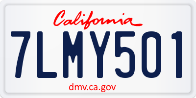 CA license plate 7LMY501