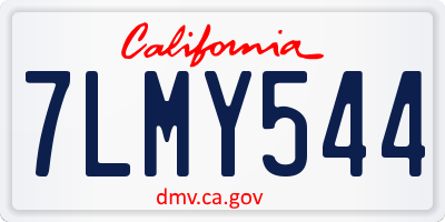 CA license plate 7LMY544