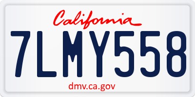 CA license plate 7LMY558
