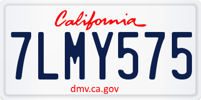 CA license plate 7LMY575