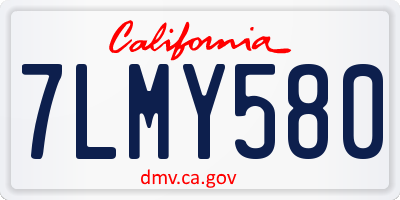 CA license plate 7LMY580
