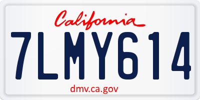 CA license plate 7LMY614