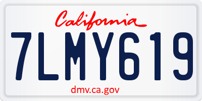 CA license plate 7LMY619