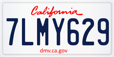 CA license plate 7LMY629