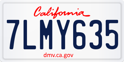 CA license plate 7LMY635