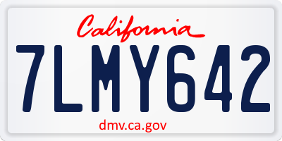 CA license plate 7LMY642