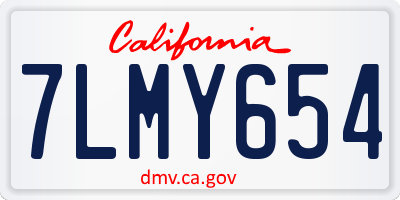 CA license plate 7LMY654