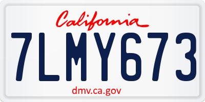 CA license plate 7LMY673