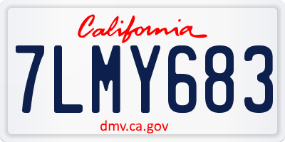 CA license plate 7LMY683