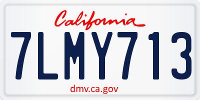 CA license plate 7LMY713