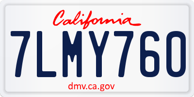 CA license plate 7LMY760