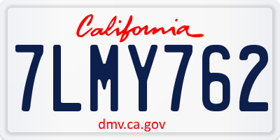 CA license plate 7LMY762