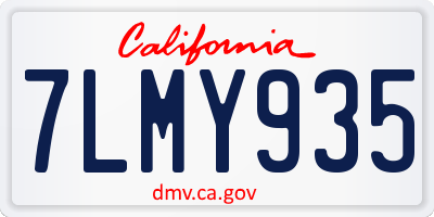 CA license plate 7LMY935