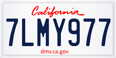 CA license plate 7LMY977