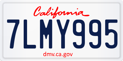 CA license plate 7LMY995