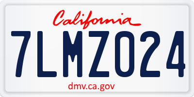 CA license plate 7LMZ024