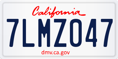 CA license plate 7LMZ047