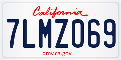 CA license plate 7LMZ069