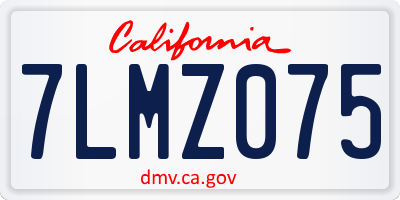 CA license plate 7LMZ075