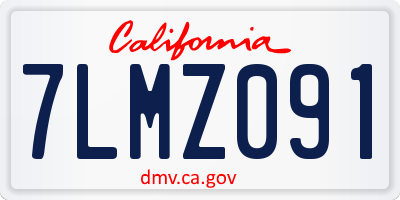 CA license plate 7LMZ091