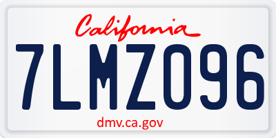 CA license plate 7LMZ096