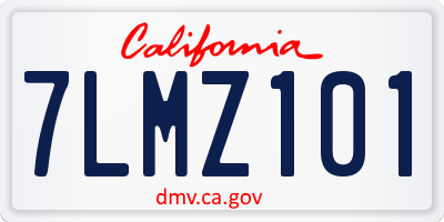 CA license plate 7LMZ101