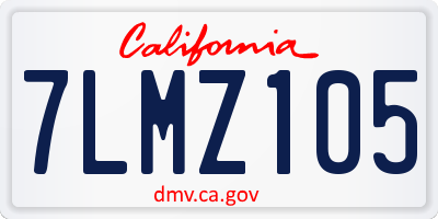 CA license plate 7LMZ105