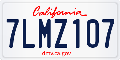 CA license plate 7LMZ107