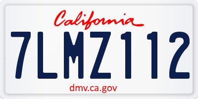 CA license plate 7LMZ112