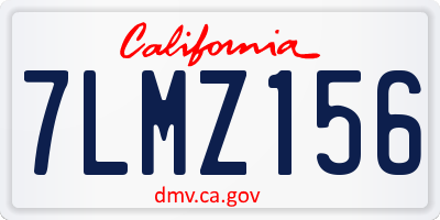 CA license plate 7LMZ156
