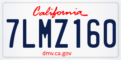 CA license plate 7LMZ160