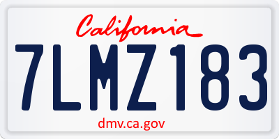 CA license plate 7LMZ183