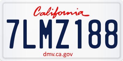 CA license plate 7LMZ188