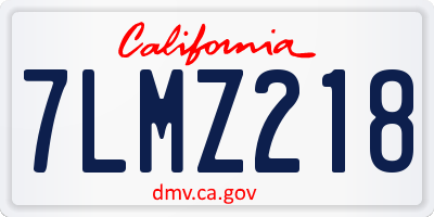 CA license plate 7LMZ218