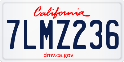 CA license plate 7LMZ236
